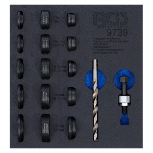 BGS Uložak za radionička kolica 1 /6: set za probijanje rupa | za senzor parkiranja | Ø 17 - 32 mm