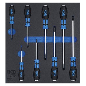 BGS Uložak za radionička kolica 2 /3: križni odvijač i s prorezom | 8-dijelni