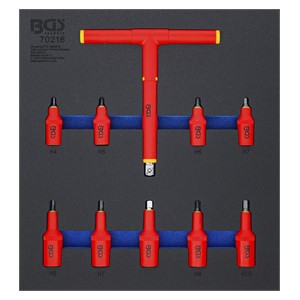BGS Uložak za radionička kolica 2 /3: set umetaka za VDE bitove | 10 mm (3 /8) /12,5 mm (1 /2) | unutarnji šesterokut 4 - 10 mm | 10-dijelni