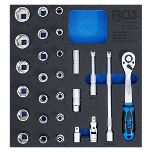 BGS Uložak za radionička kolica 2 /3: set utičnih ključeva 12,5 mm (1 /2) | 27-dijelni