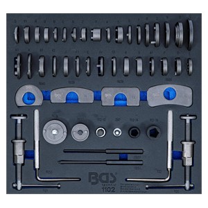 BGS Uložak za radionička kolica 2 /3: set za vraćanje kočionih klipova | 50-dijelni