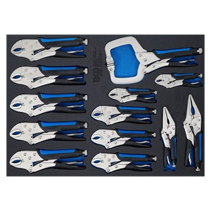 BGS Uložak za radionička kolica 3 /3: set steznih kliješta za karoseriju | 13-dijelni