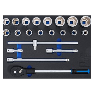 BGS Uložak za radionička kolica 3 /3: set utičnih ključeva | 20 mm (3 /4) | 21-dijelni