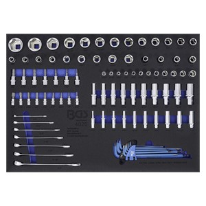 BGS Uložak za radionička kolica 3 /3: utični ključ /viličasto okasti ključ | inčni | 90-dijelni