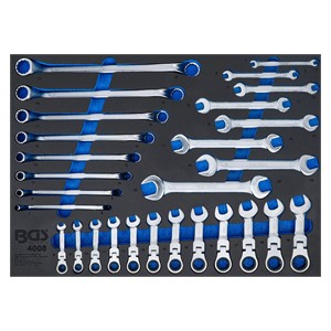 BGS Uložak za radionička kolica 3 /3: viličasto okasti ključ, ustavljački okasti ključ | podesiv | 28-dijelni