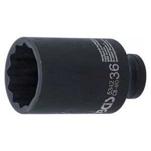 BGS Umetak za teretni utični ključ, dvanaesterokutni, duboki | 12,5 mm (1 /2) | 36 mm