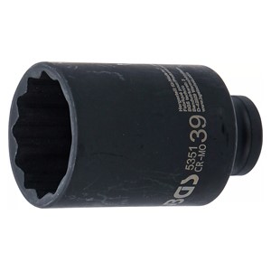 BGS Umetak za teretni utični ključ, dvanaesterokutni, duboki | 12,5 mm (1 /2) | 39 mm