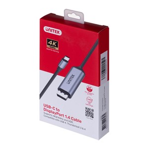 UNITEK ADAPTER USB-C, DISPLAYPORT 1.4, 8K@60HZ, 1,8M, V1423C