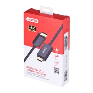UNITEK CABLE DisplayPort 1.2, HDMI, 4K@60HZ, 1,8M, V1608A