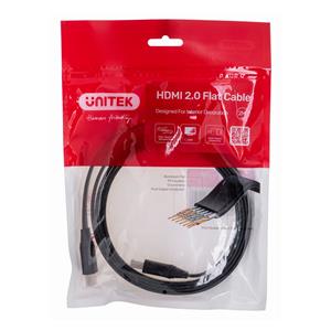 UNITEK HDMI CABLE 2.0 4K60HZ,FLAT,2M,C11063BK-2M