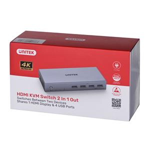 UNITEK V307A KVM switch Grey 13