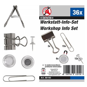 BGS Uredski set sa spajalicama, magnetima i pribadačama | 36-dijelni