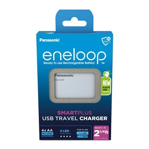 USB battery charger PANASONIC Eneloop Smartplus BQ-CC87 + 4x AA 2000 mAh (K-KJ87MCD40USB)