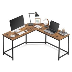 VASAGLE L-shaped computer desk, rustic brown