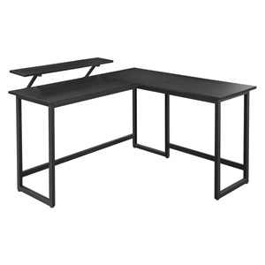 VASAGLE L-shaped computer desk with movable shelf