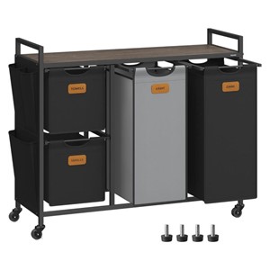 VASAGLE laundry basket black 4 /1 150L