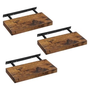 VASAGLE set of 3 wall-mounted floating shelves, 40 × 20 × 3.8 cm, vintage brown color