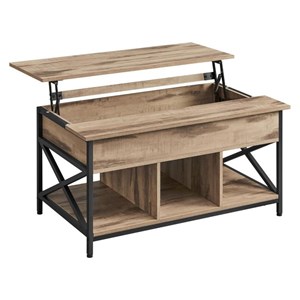 VASAGLE Table with drawers oak