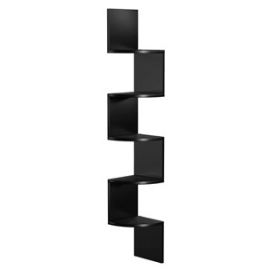 VASAGLE wall corner shelf, black