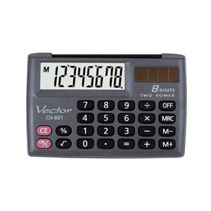 Vector KAV CH-861 pocket calculator, 8 digits, 87 x 58 mm, black