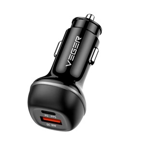 VEGER CC62 USB+USB-C PD Car Charger, QC3.0 51W