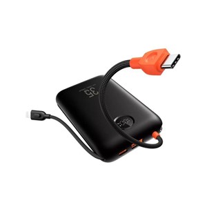 VEGER portable battery with built-in cables 20000 mAh, black