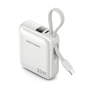 Vention 10000mAh 35W - power bank with USB-C cable (beige)
