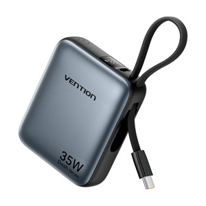 Vention 10000mAh 35W - power bank with USB-C cable (grey)