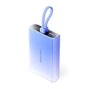 Vention 10000mAh power bank with LED display, USB-C + Lightning + USB-A, 22.5W (blue)