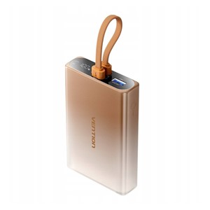 Vention 10000mAh power bank with LED display, USB-C + Lightning + USB-A, 22.5W (copper)