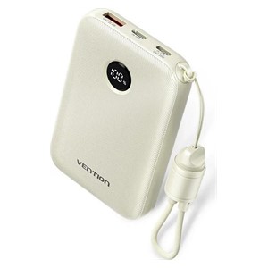 Vention 10000mAh Powerbank 2xUSB-C 1xUSB-A 22.5W, beige