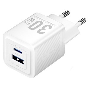 Vention 30W - charger with GaN technology, 1x USB-A, 1x USB-C (white)