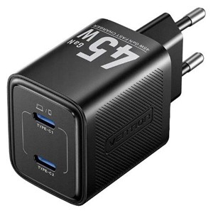 Vention 45W PD - GaN technology charger, 2x USB-C (black)