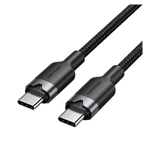 Vention USB-C to C cable, braided, 3A, 480Mbps, 60W, 2m, BK