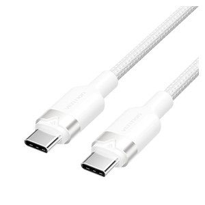 Vention USB-C to C cable, braided, 3A, 480Mbps, 60W, 2m, WH