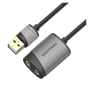 Vention USB External Sound Card 0.15M Gray Metal Type