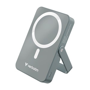 Verbatim Charge 'n' Go Magnetic Wireless Power Bank with stand - 10000 mAh Grey