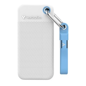 Verbatim Pocket SSD USB 3.2 Gen 2 1TB White /Light Blue incl. two rubber sleeves