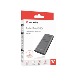 Verbatim TurboMetal SSD USB4 2TB USB Type-C USB4 Gen 2x2 Silver
