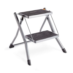 VonHaus folding 2-section steel ladder
