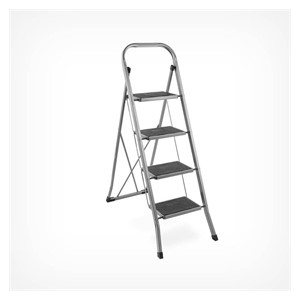 VonHaus folding 4-pole steel ladder