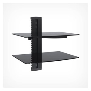 VonHaus Glass Floating Shelf 2x - Black