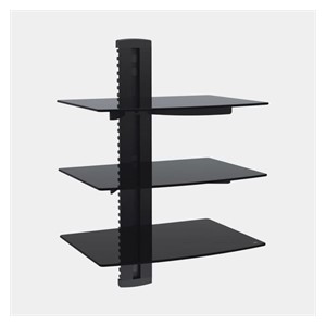 VonHaus Glass Floating Shelf 3x - Black