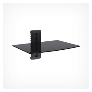 VonHaus Glass Floating Shelf - Black