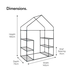 VonHaus greenhouse 193 x 73 x 143 cm