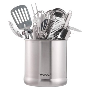 VonShef stainless steel kitchen utensil holder
