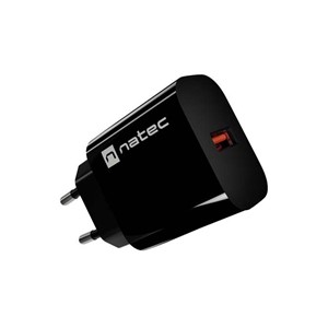 WALL CHARGER NATEC RIBERA 1X USB-A 18W BLACK