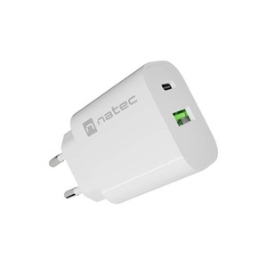 WALL CHARGER NATEC RIBERA 1X USB-A + 1X USB-C 20W WHITE