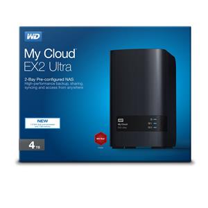 Western Digital My Cloud EX2 Ultra NAS Desktop Marvell Armada 385 1 GB DDR3 4 TB HDD My Cloud OS Black 5