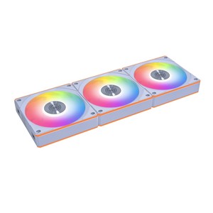 White wireless Lian Li UNI FAN 3-pack fan, 120mm